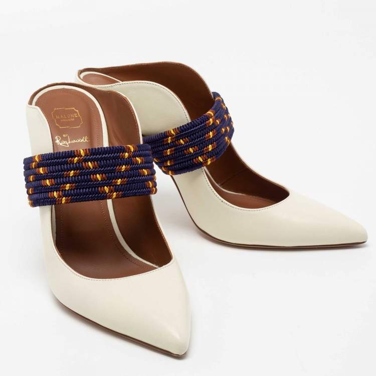 Pre Owned Malone Souliers Cream Leather Mara Pumps Size 41