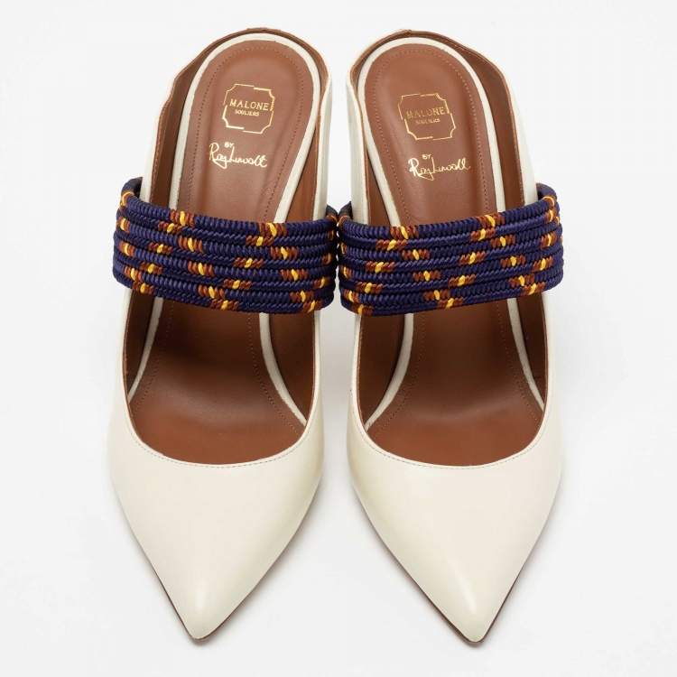 Pre Owned Malone Souliers Cream Leather Mara Pumps Size 41