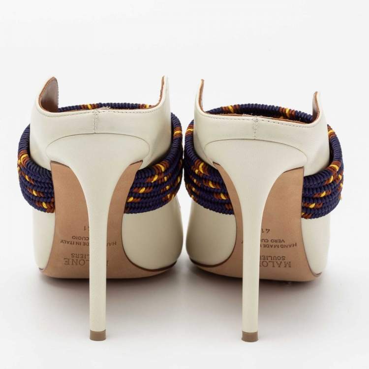 Pre Owned Malone Souliers Cream Leather Mara Pumps Size 41