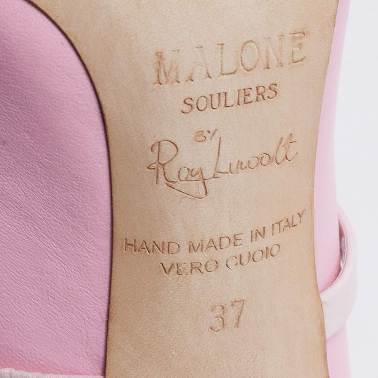 Pre Owned Malone Souliers Pink/Cream Leather Maureen Pumps Size 37
