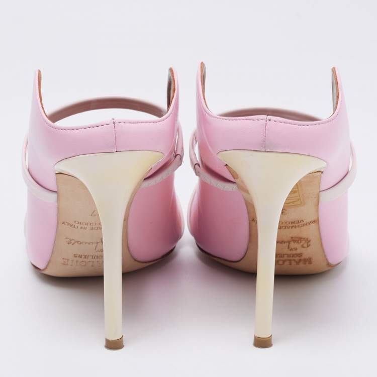 Pre Owned Malone Souliers Pink/Cream Leather Maureen Pumps Size 37