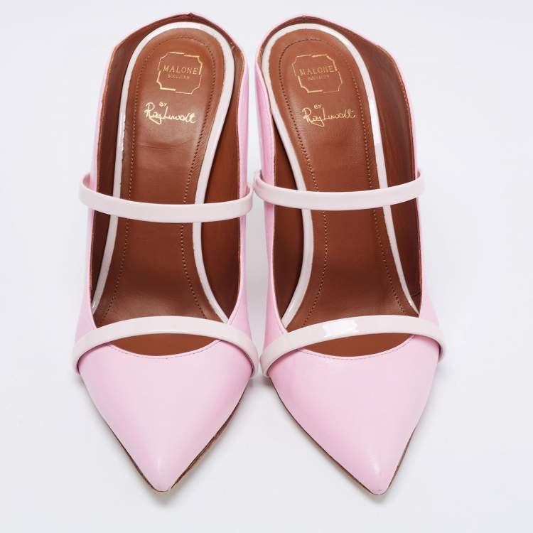 Pre Owned Malone Souliers Pink/Cream Leather Maureen Pumps Size 37