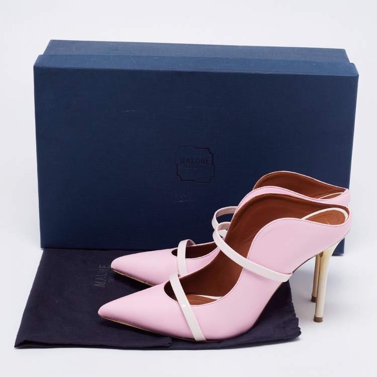 Pre Owned Malone Souliers Pink/Cream Leather Maureen Pumps Size 37