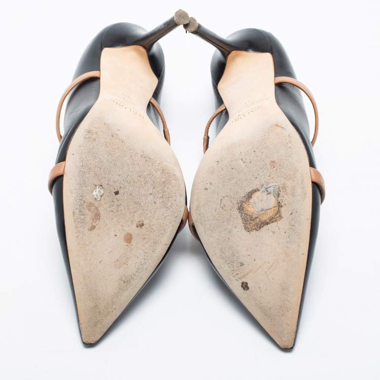 Pre Owned Malone Souliers Black/Tan Leather Maureen Mules Size 40