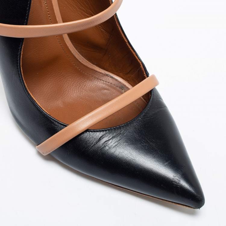 Pre Owned Malone Souliers Black/Tan Leather Maureen Mules Size 40