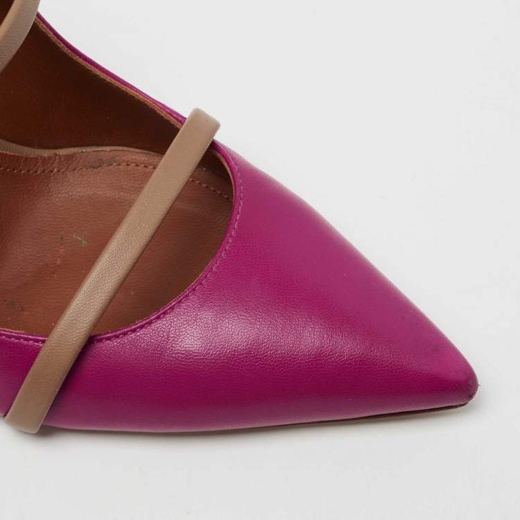Pre Owned Malone Souliers Pink/Beige Leather  Maureen Sandals Size 39