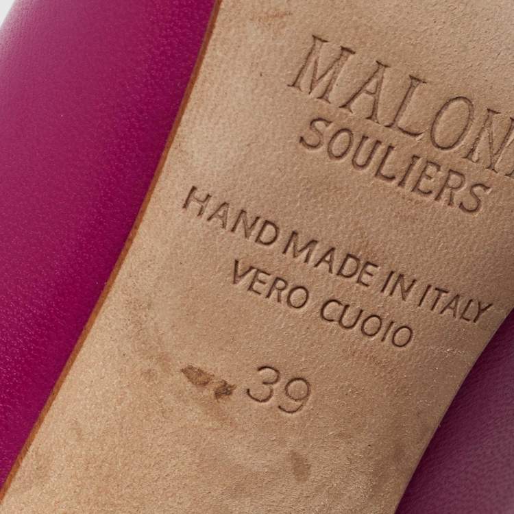Pre Owned Malone Souliers Pink/Beige Leather  Maureen Sandals Size 39