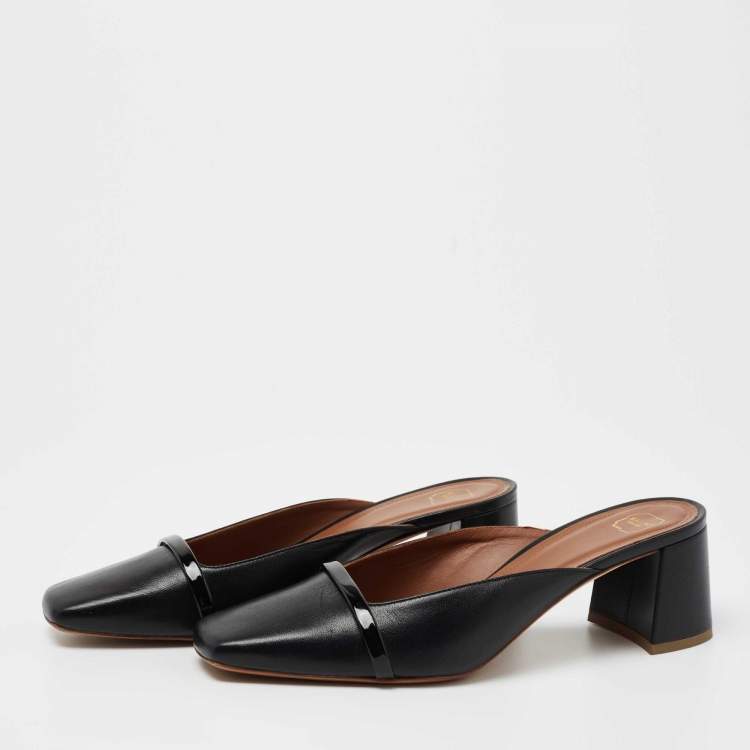 مملوكة مسبقًا Malone Souliers Black Leather Carmen Mules Size 38