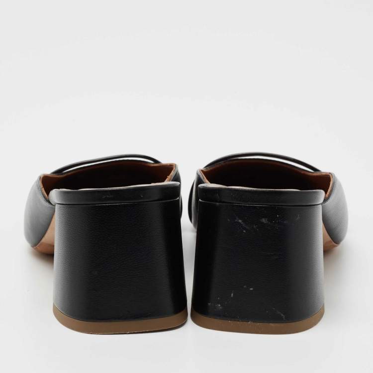 مملوكة مسبقًا Malone Souliers Black Leather Carmen Mules Size 38