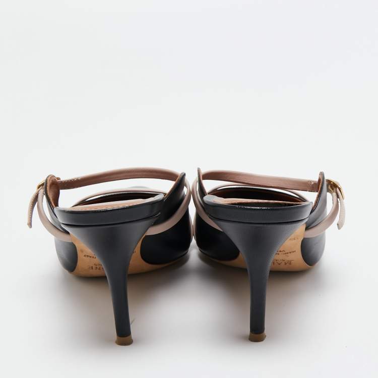 مملوكة مسبقًا Malone Souliers Black/Dusty Pink Leather Maureen Mules Size 40