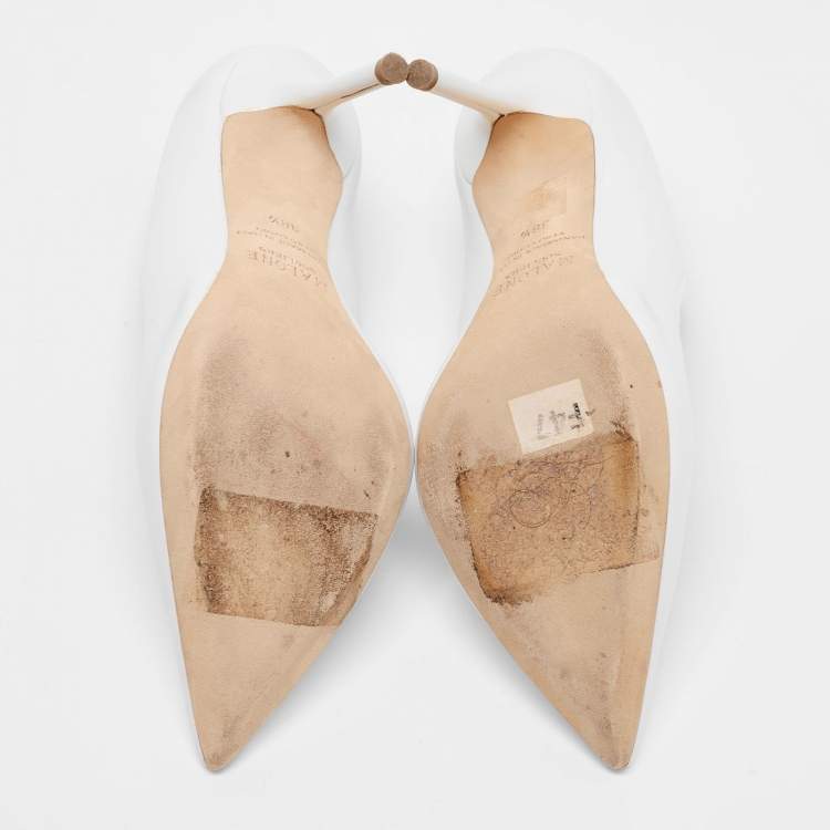 Pre Owned Malone Souliers White Leather Penelope Pumps Size 38.5