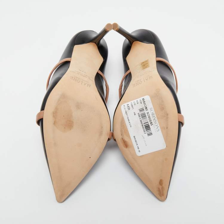 مملوكة مسبقًا Malone Souliers Black/Beige Leather Maureen Pumps Size 37.5 