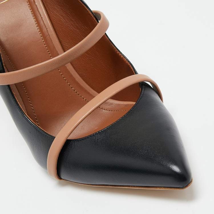 مملوكة مسبقًا Malone Souliers Black/Beige Leather Maureen Pumps Size 37.5 
