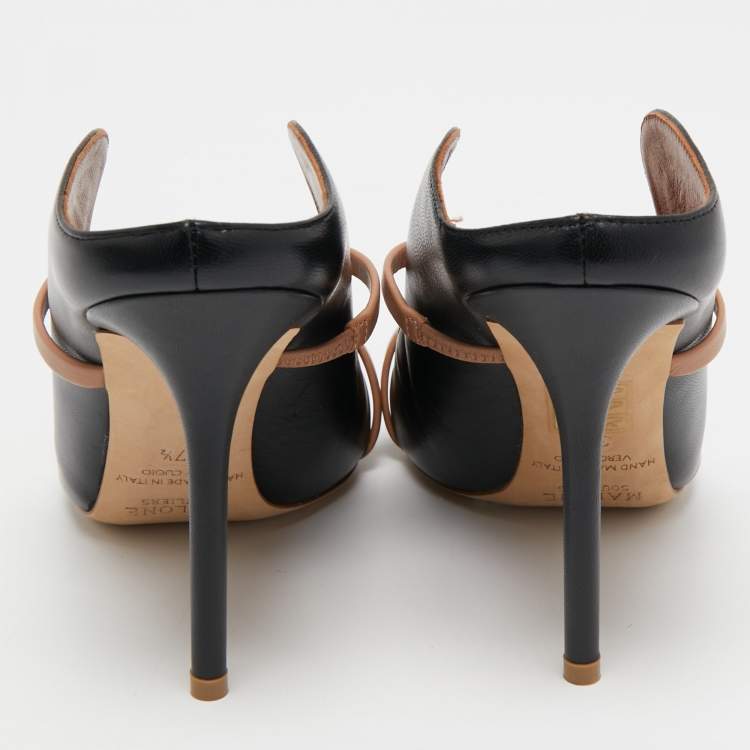 مملوكة مسبقًا Malone Souliers Black/Beige Leather Maureen Pumps Size 37.5 