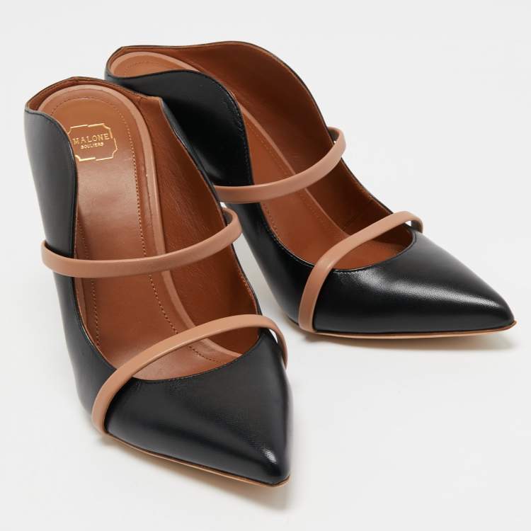 مملوكة مسبقًا Malone Souliers Black/Beige Leather Maureen Pumps Size 37.5 