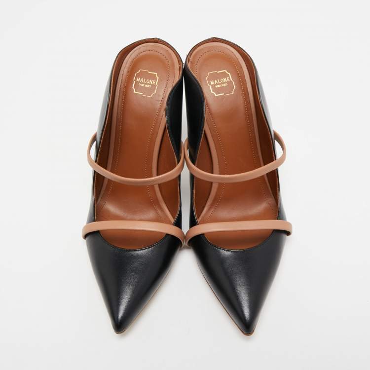 مملوكة مسبقًا Malone Souliers Black/Beige Leather Maureen Pumps Size 37.5 