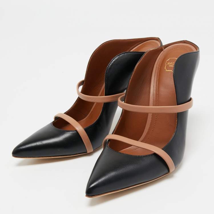 مملوكة مسبقًا Malone Souliers Black/Beige Leather Maureen Pumps Size 37.5 