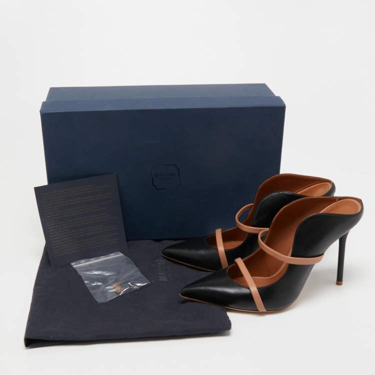 مملوكة مسبقًا Malone Souliers Black/Beige Leather Maureen Pumps Size 37.5 