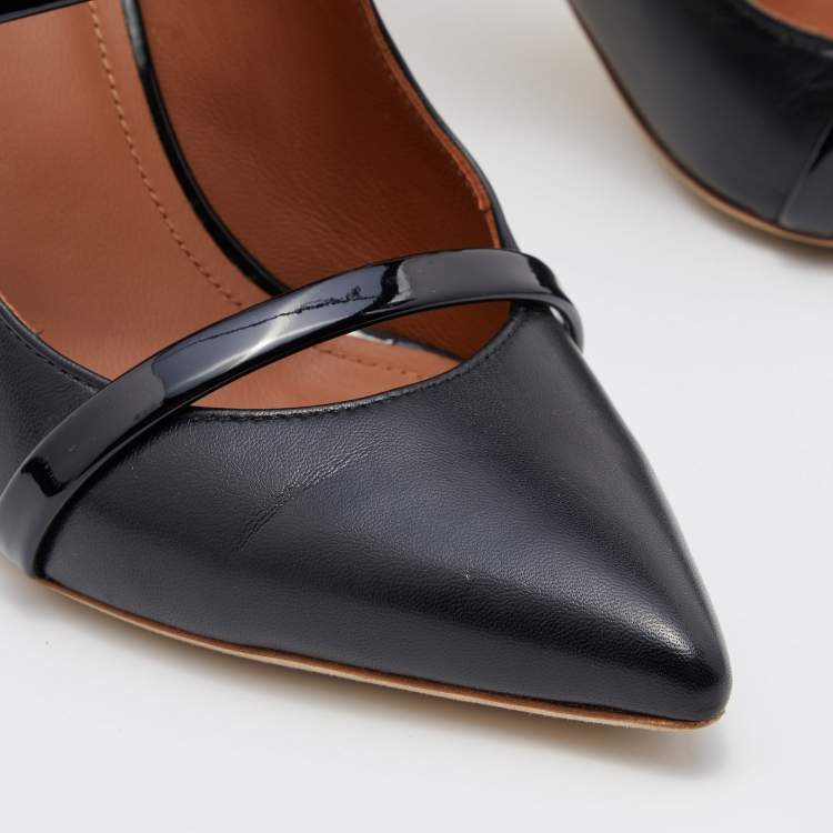 Pre Owned Malone Souliers Black Patent and Leather Maureen Pumps Size 36
