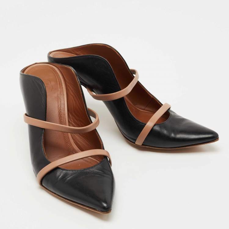 مملوكة مسبقًا Malone Souliers Black Leather Maureen Mules Size 37