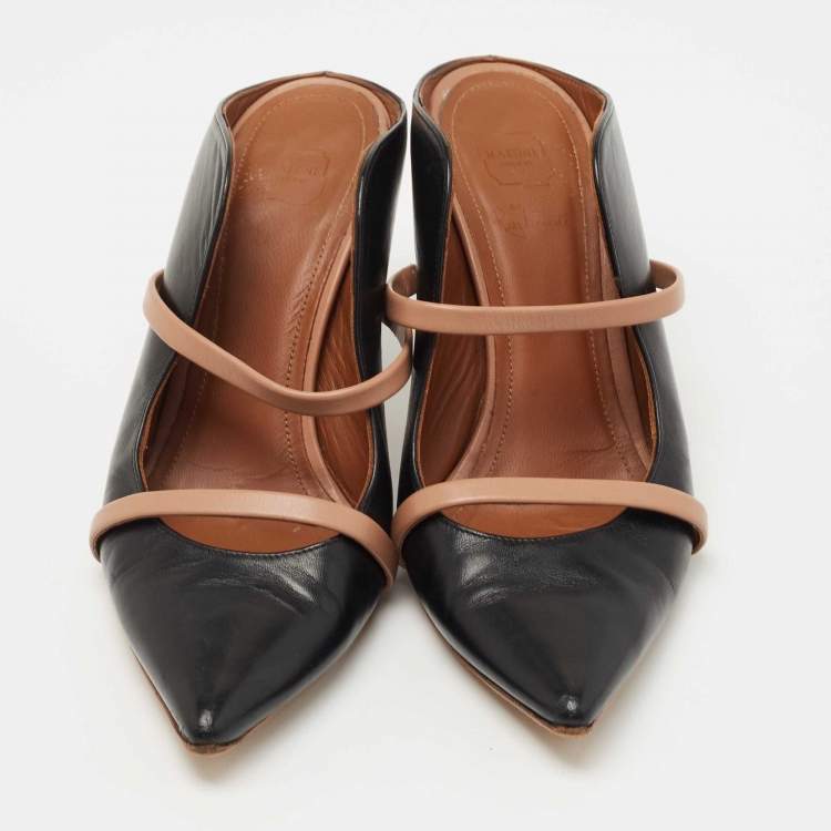 مملوكة مسبقًا Malone Souliers Black Leather Maureen Mules Size 37