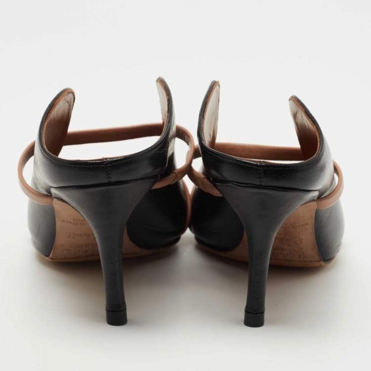 مملوكة مسبقًا Malone Souliers Black Leather Maureen Mules Size 37