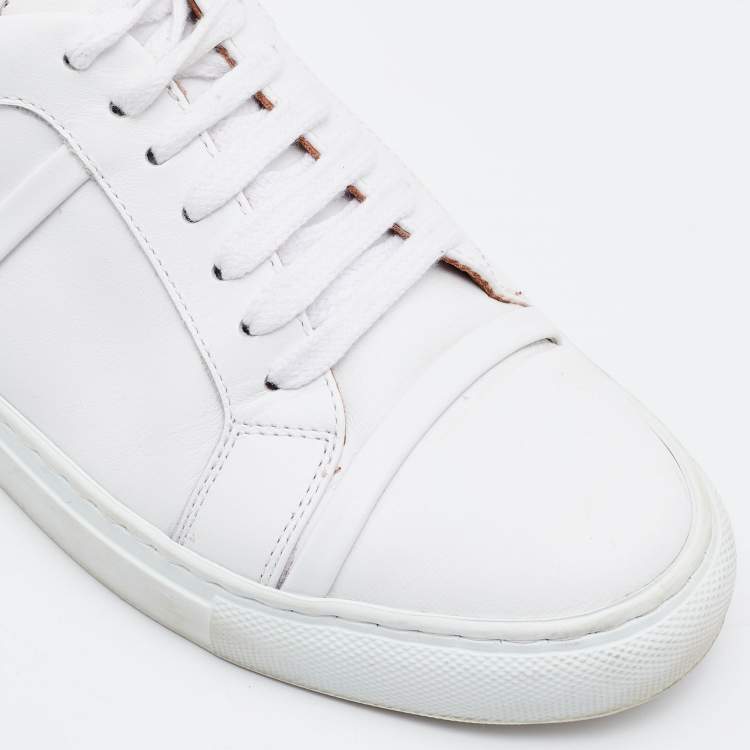 Pre Owned Malone Souliers White/Silver Leather Musa Sneakers Size 37