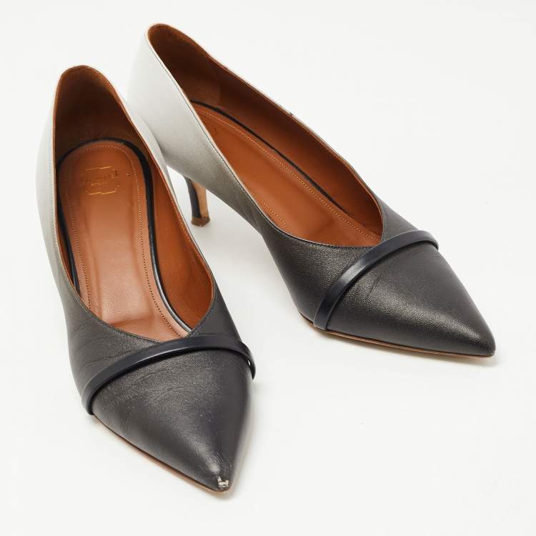 Pre Owned Malone Souliers Two Tone Leather Rina Pumps Size 40