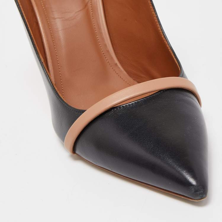 مملوكة مسبقًا Malone Souliers Black Leather Marion Slingback Pumps Size 41