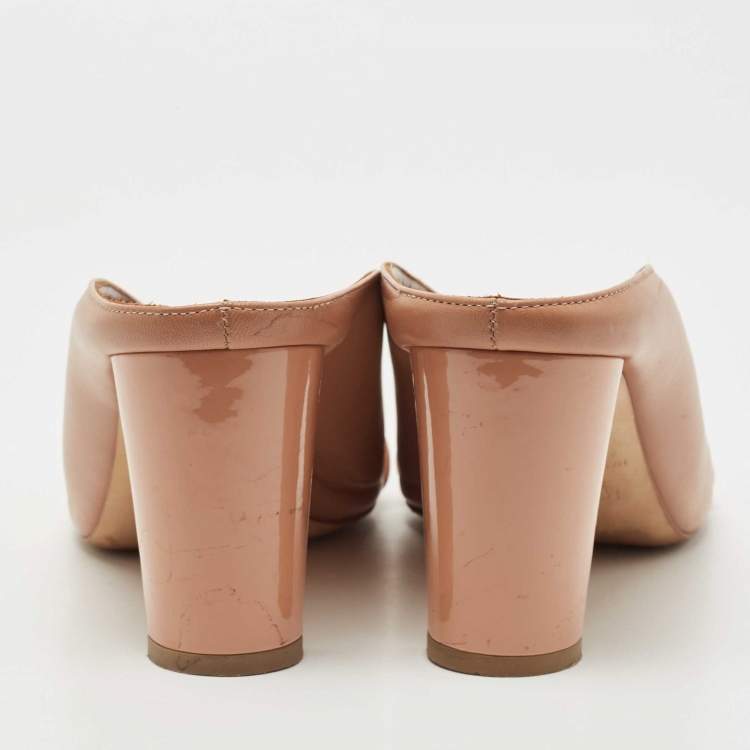 Pre Owned Malone Souliers Beige Leather Maureen Mules Size 40.5