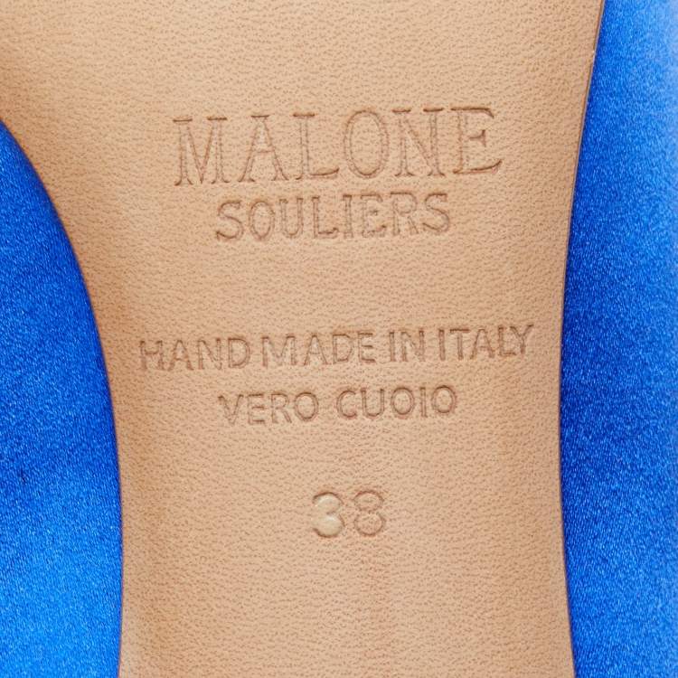 مملوكة مسبقًا Malone Souliers by Roy Luwolt Blue/Silver and Leather Hayley Mules Size 38