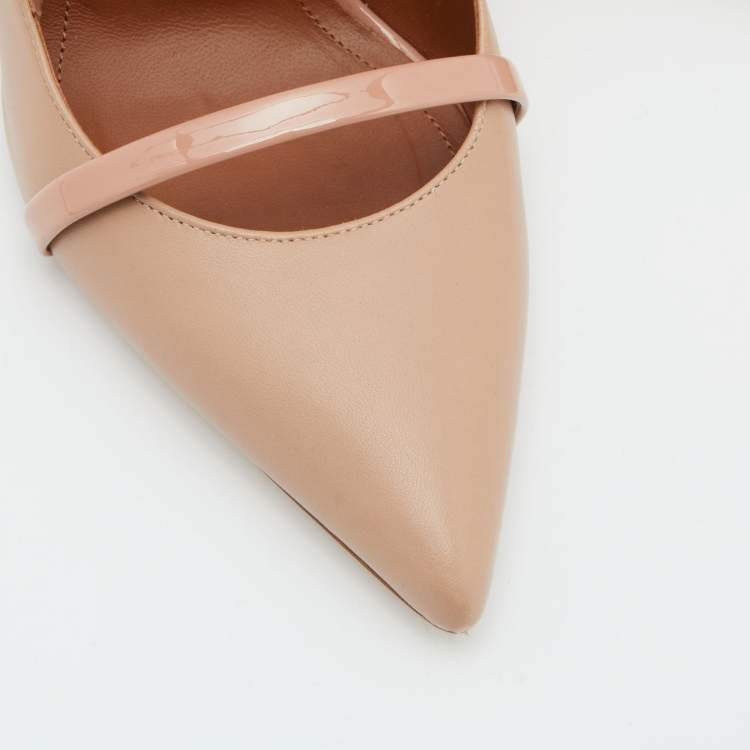 Pre Owned Malone Souliers Beige Leather Maureen Mules Size 39.5