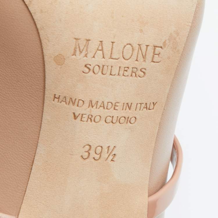 Pre Owned Malone Souliers Beige Leather Maureen Mules Size 39.5
