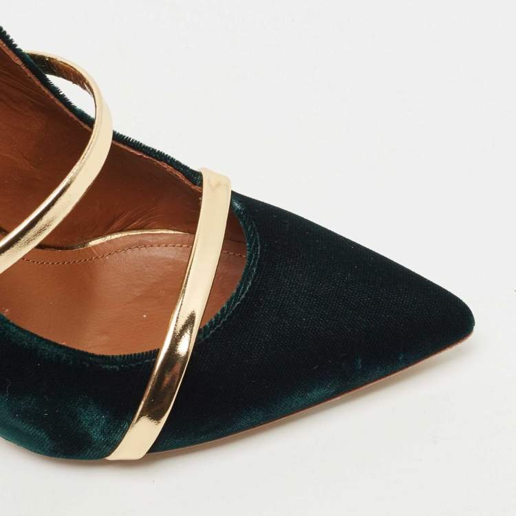 Pre Owned Malone Souliers Green Velvet Maureen Pumps Size 36