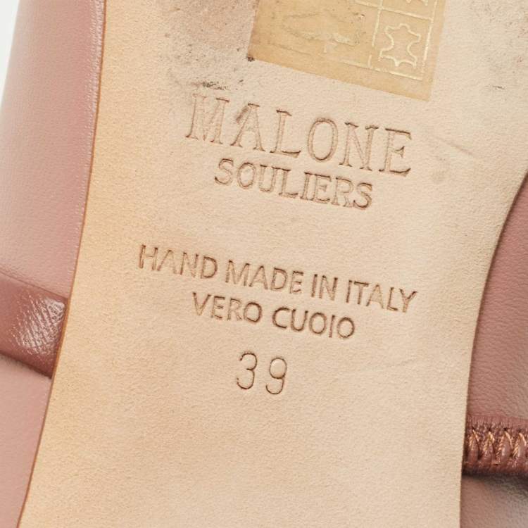 Pre Owned Malone Souliers Two Tone Leather Maureen Flat Mules Size 39