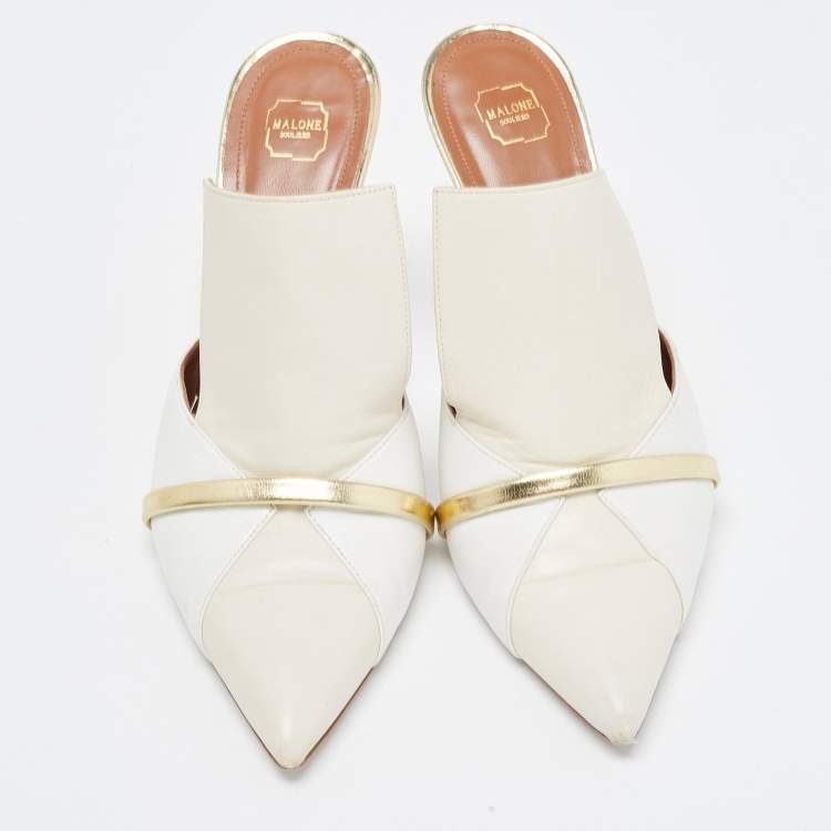 Pre Owned Malone Souliers Tricolor Leather Danielle Mules Size 39