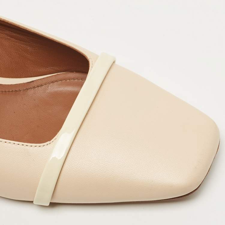 Pre Owned Malone Souliers Beige  Leather Carmen Mules Size 40