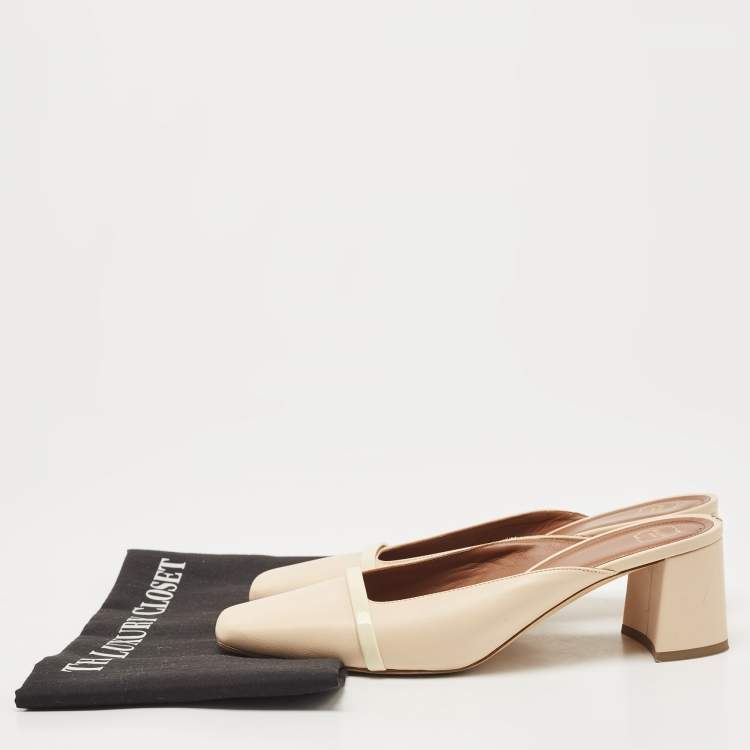 Pre Owned Malone Souliers Beige  Leather Carmen Mules Size 40