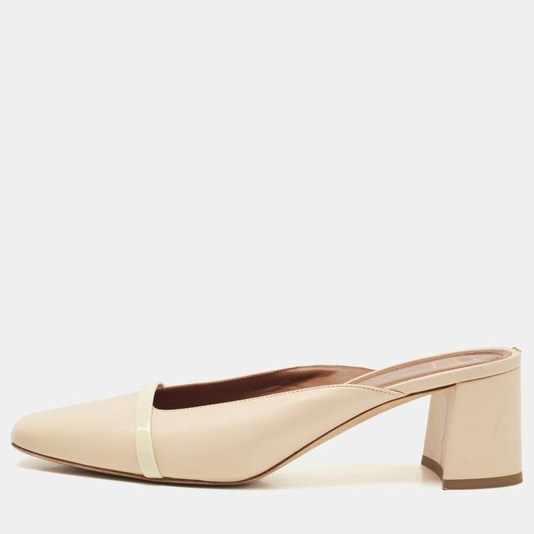 Pre Owned Malone Souliers Beige  Leather Carmen Mules Size 40