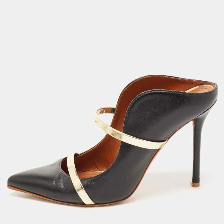 Pre Owned Malone Souliers Black Leather Maureen Pumps Size 38