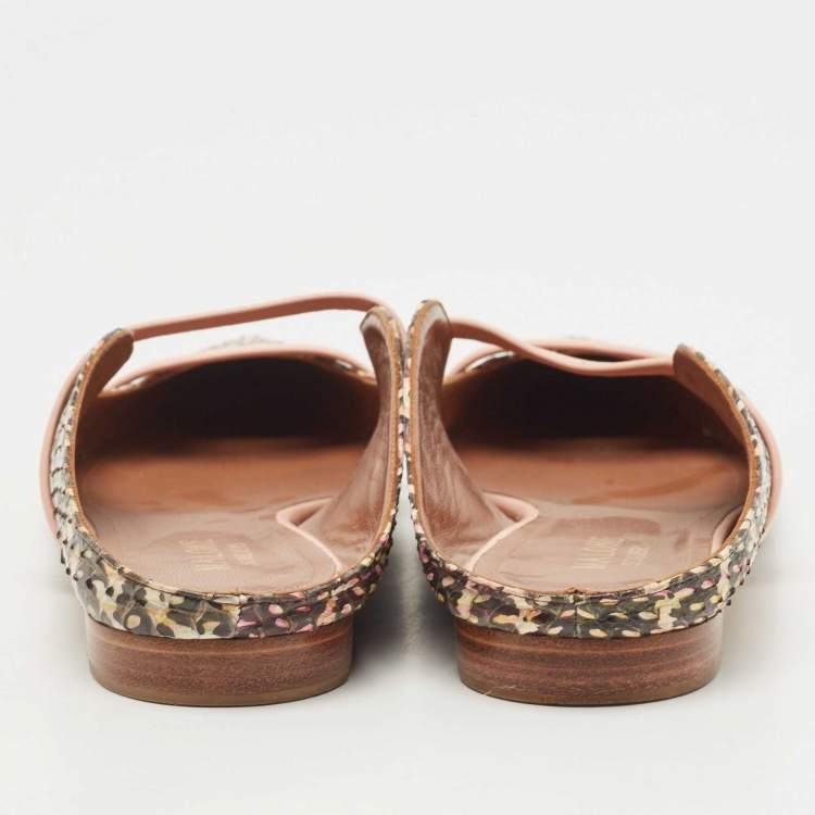 Pre Owned Malone Souliers  Multicolor Python  Maureen  Flats Size 38