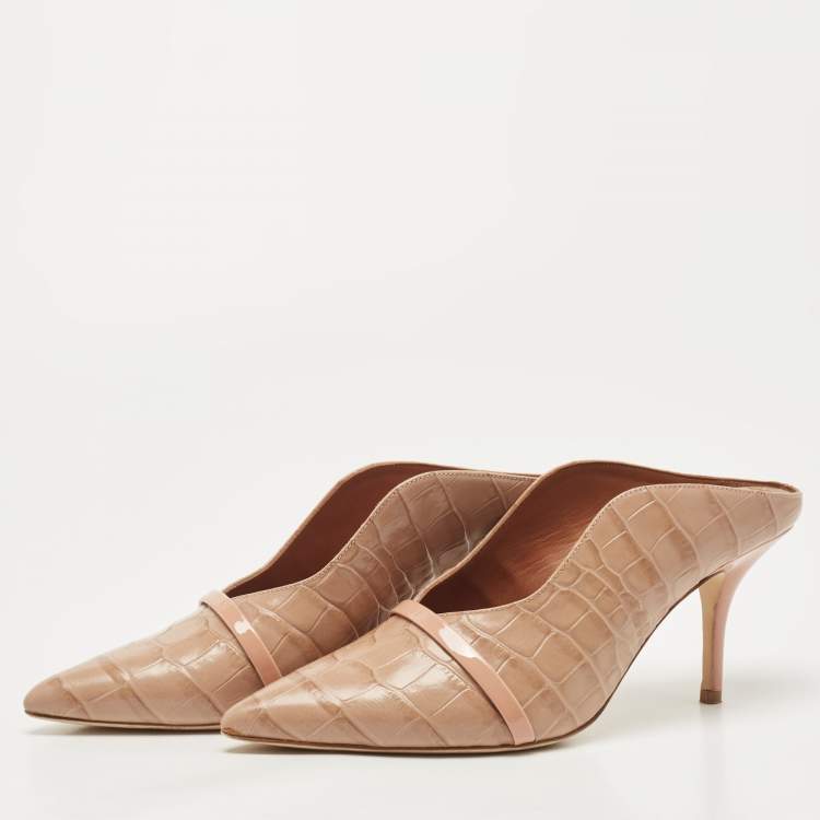 Pre Owned Malone Souliers Croc Embossed Maureen  Pumps Size 39