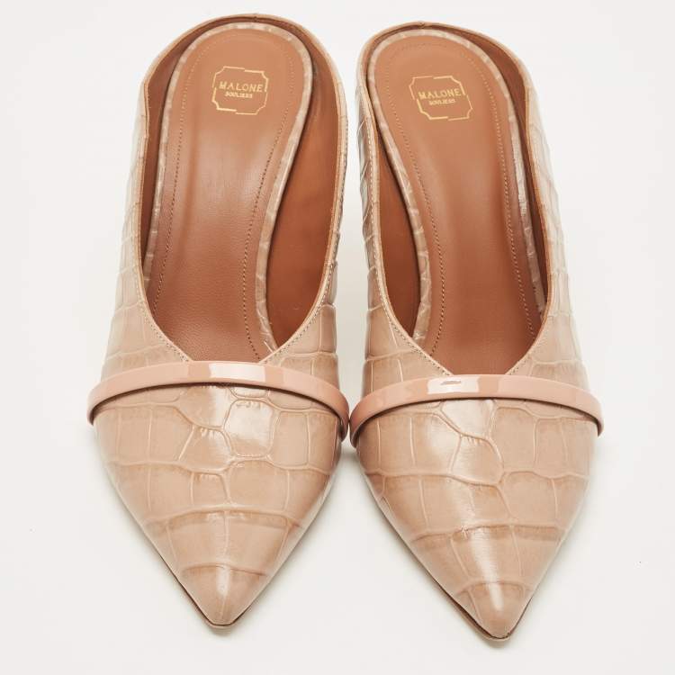 Pre Owned Malone Souliers Croc Embossed Maureen  Pumps Size 39