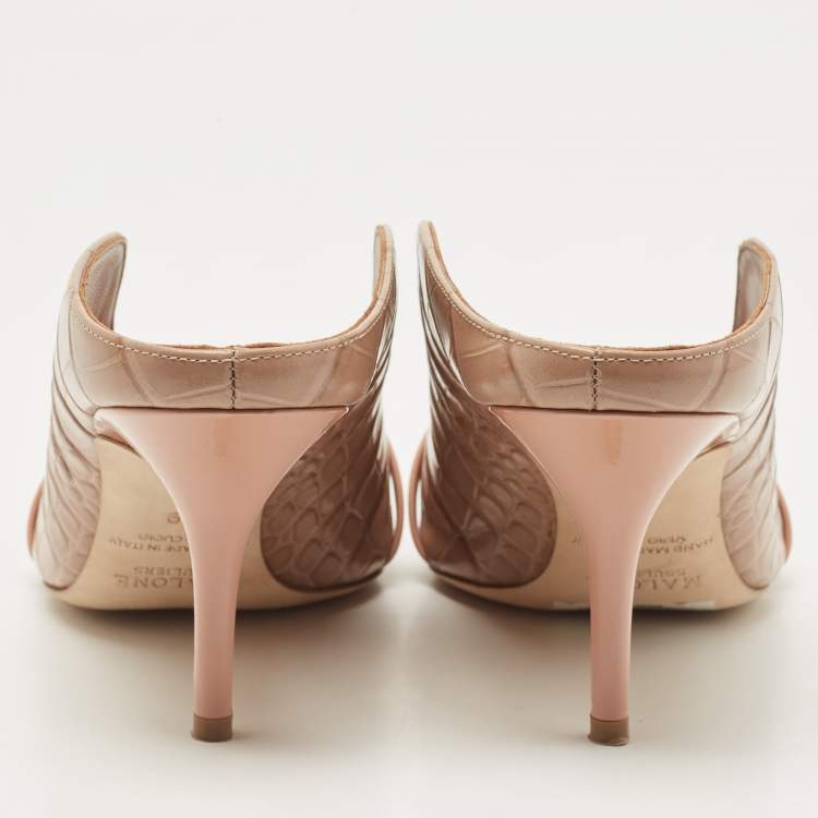 Pre Owned Malone Souliers Croc Embossed Maureen  Pumps Size 39