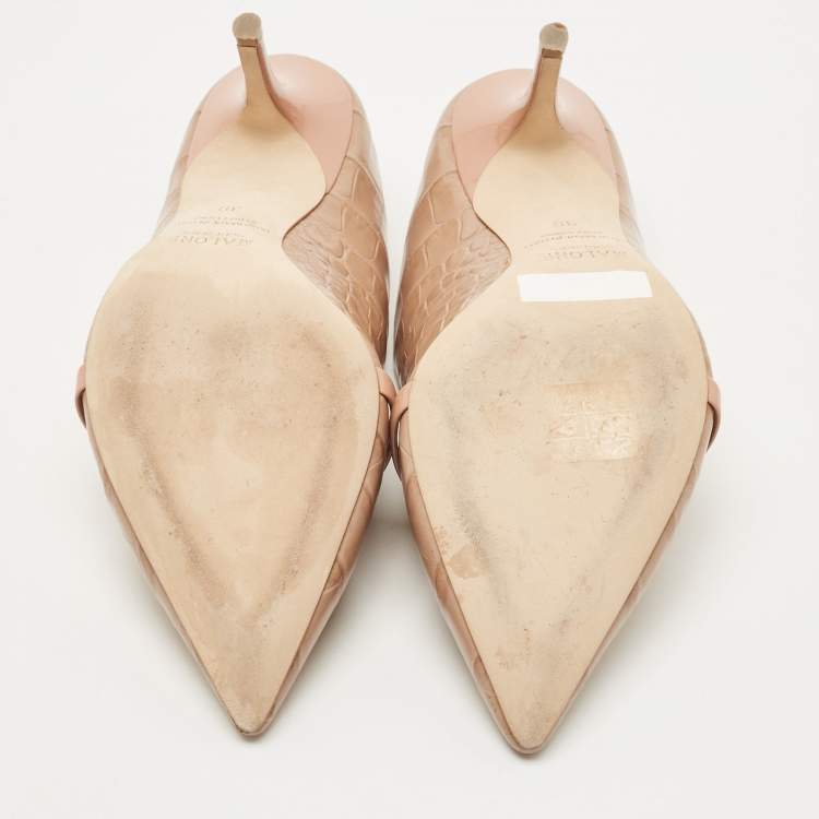 Pre Owned Malone Souliers Croc Embossed Maureen  Pumps Size 39
