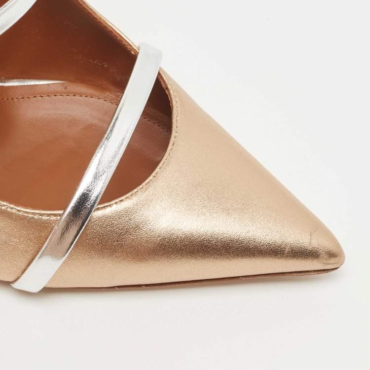 Pre Owned Malone Souliers Metallic Foil Leather Maureen Pumps Size 42