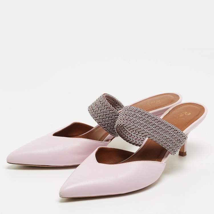 Pre Owned Malone Souliers x Ray Luwolt Pink Leather Maisie Mules Size 38
