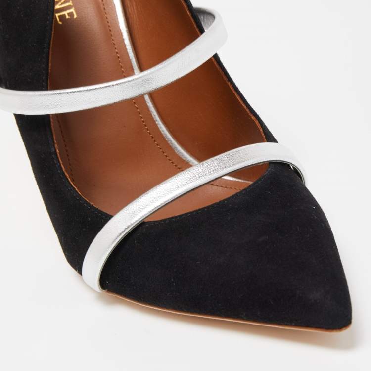 Pre Owned Malone Souliers Black Suede Maureen Slide Sandals Size 36