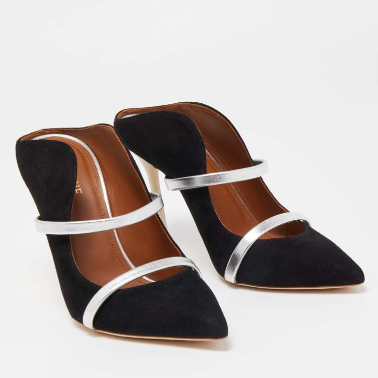 Pre Owned Malone Souliers Black Suede Maureen Slide Sandals Size 36
