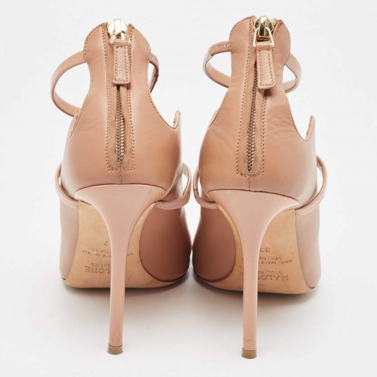 Pre Owned Malone Souliers Beige Leather Mika Pumps Size 37
